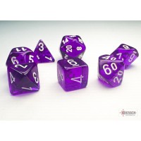 Translucent Mini-hedral Purple/white 7-Die Set (CHX20377)