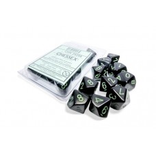 Opaque Black/green Set of Ten d10s (CHX25258)